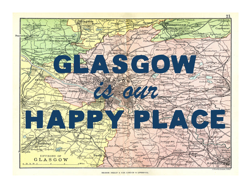 Personalised Vintage Map Print | Custom Location Gift | Favourite Place Art
