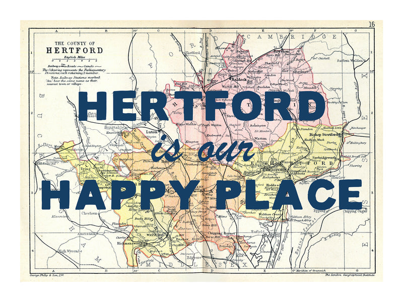 Personalised Vintage Map Print | Custom Location Gift | Favourite Place Art