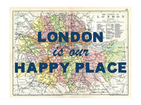 Personalised Vintage Map Print | Custom Location Gift | Favourite Place Art