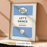 Personalised song print first dance wedding gift wall art in blue.