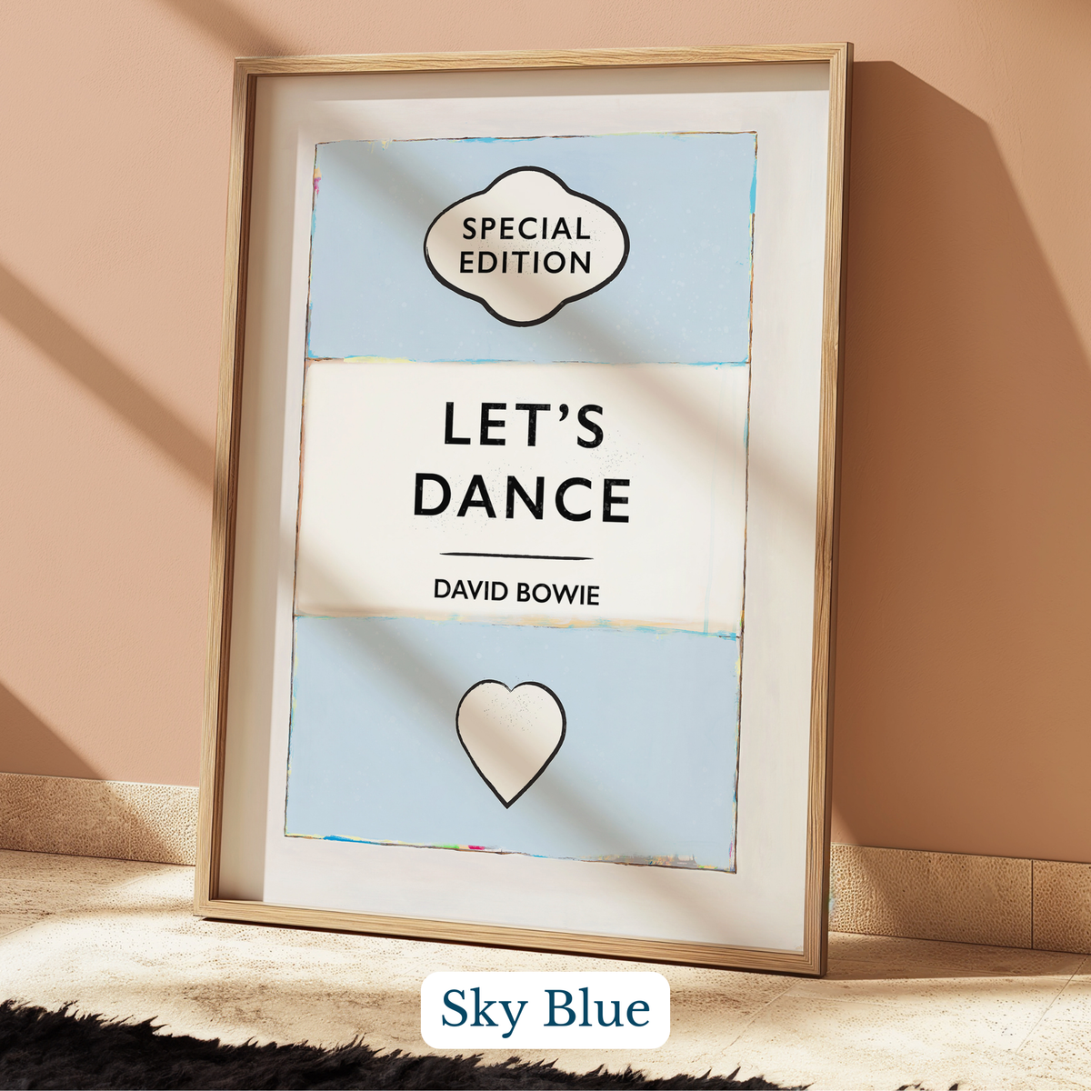 Personalised song print first dance wedding gift wall art in blue