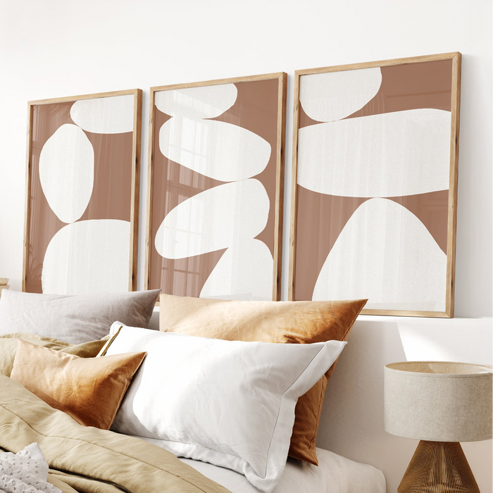 Set of Three mocha Balancing Stones - Unframed