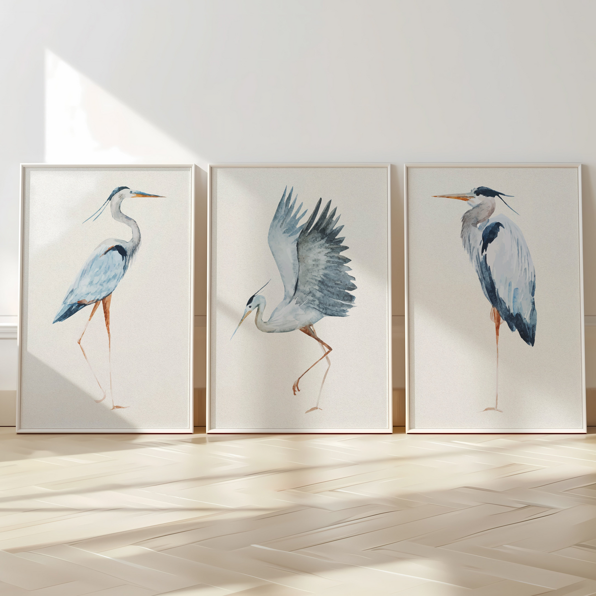 Heron Walking Print | Vintage Bird Art - Unframed