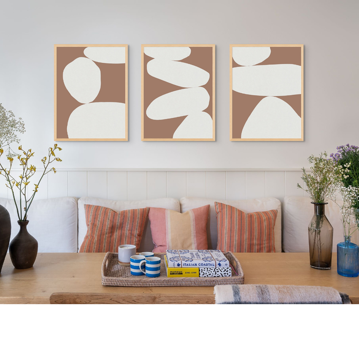 Set of Three mocha Balancing Stones - Unframed