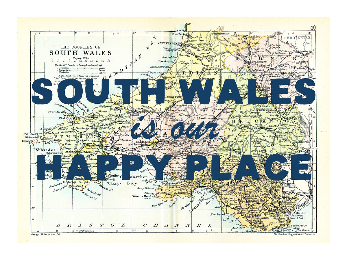 Personalised Vintage Map Print | Custom Location Gift | Favourite Place Art