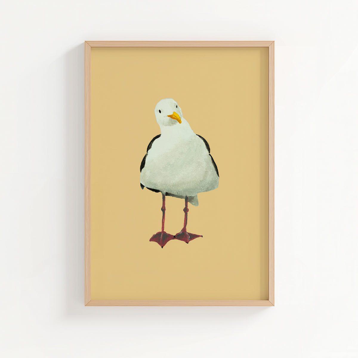 Seagull Painting | Bird Art Print | Yellow Sand - Unframed