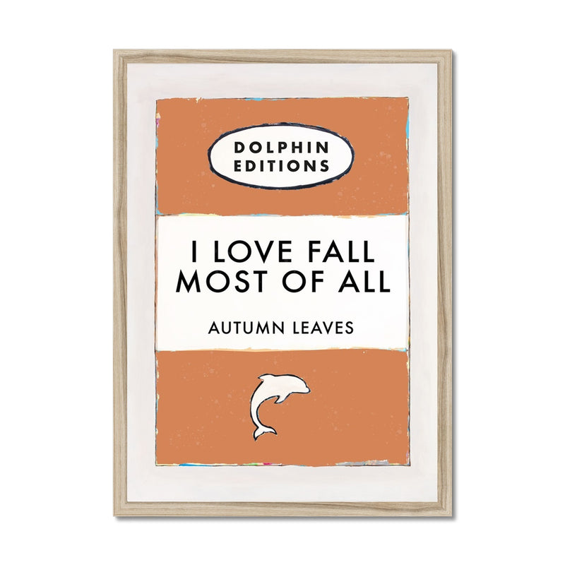 Autumn Leaves Quote on Vintage Book Cover  Print - Framed