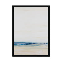 Blue Coastal Painting | Abstract Beach Painting - Framed Wall Art