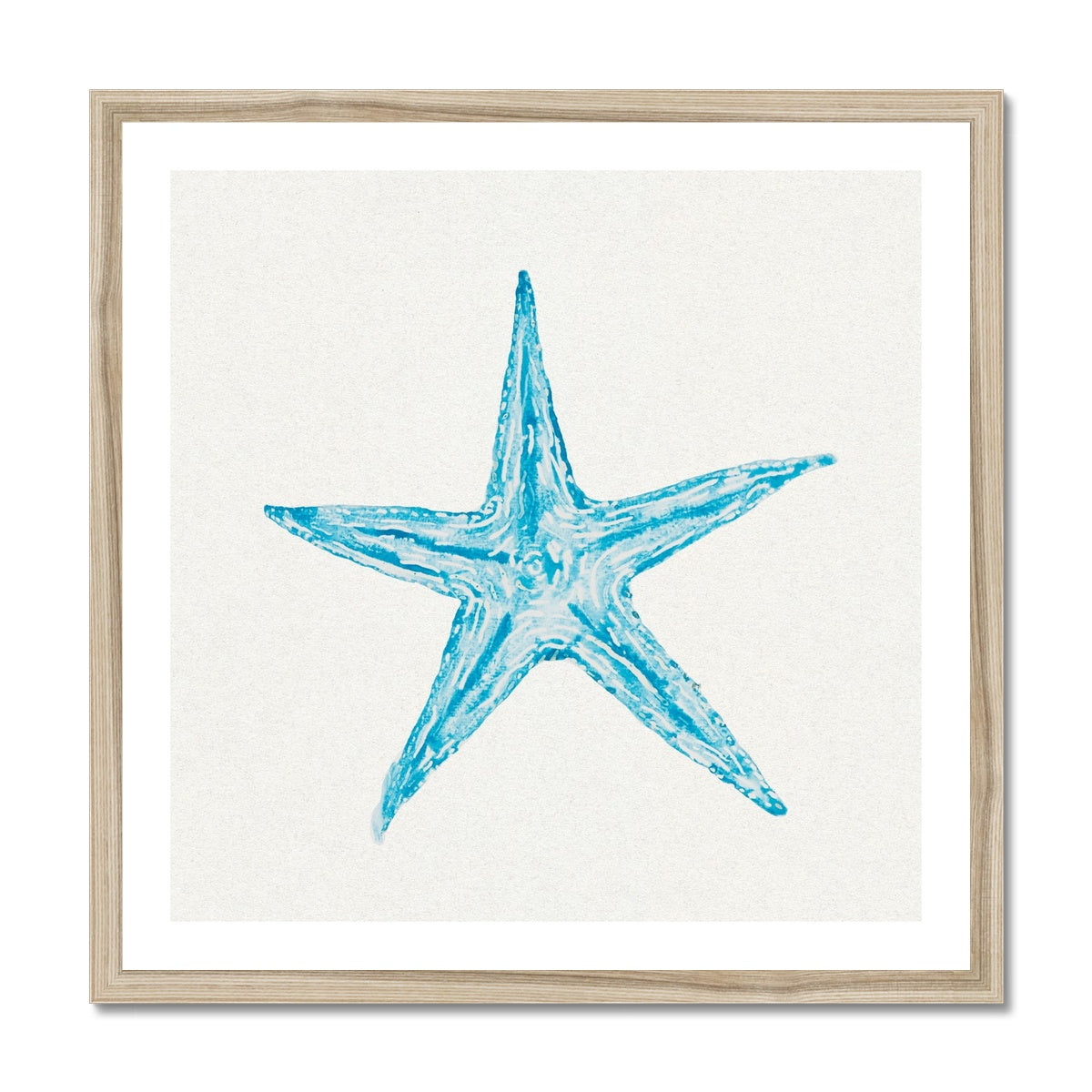 Aqua Watercolour Starfish Painting | Starfish Print Wall Art - Framed Art Print