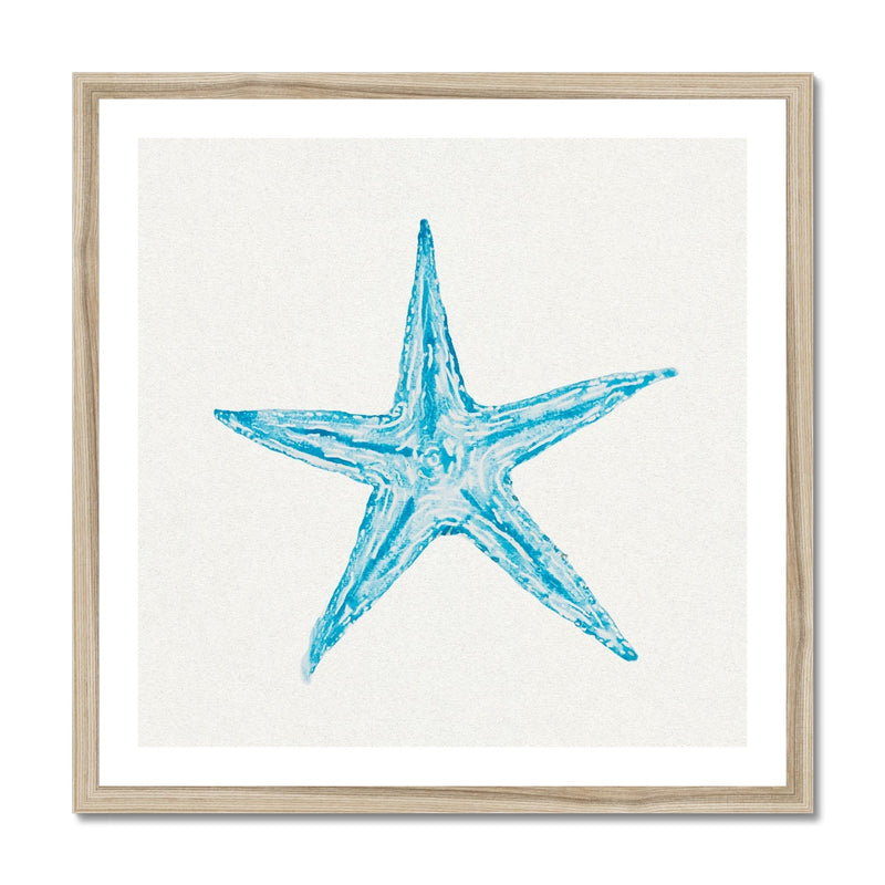 Aqua Watercolour Starfish Painting | Starfish Print Wall Art - Framed Art Print