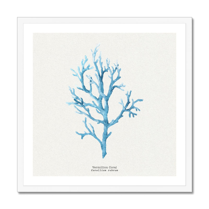 Coral Art Wall Art | Vermillion Coral Painting - Framed - Beach House Art