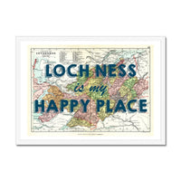Loch Ness Map Print | My Happy Place Navy - Unframed
