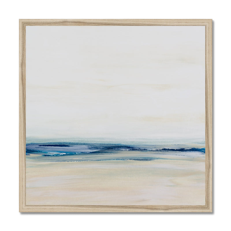 Coastal Study | Square Beach Painting | Abstract Beach Painting - Framed Wall Art
