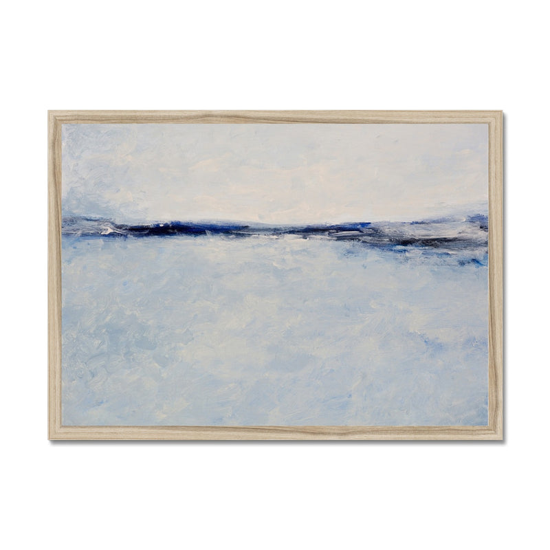 Tide Beach Print | Navy Blue | Abstract Sea Painting - Framed Wall Art