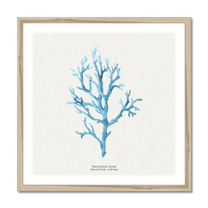 Coral Art Wall Art | Vermillion Coral Painting - Framed - Beach House Art