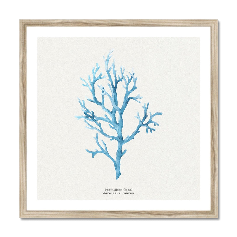 Coral Art Wall Art | Vermillion Coral Painting - Framed - Beach House Art