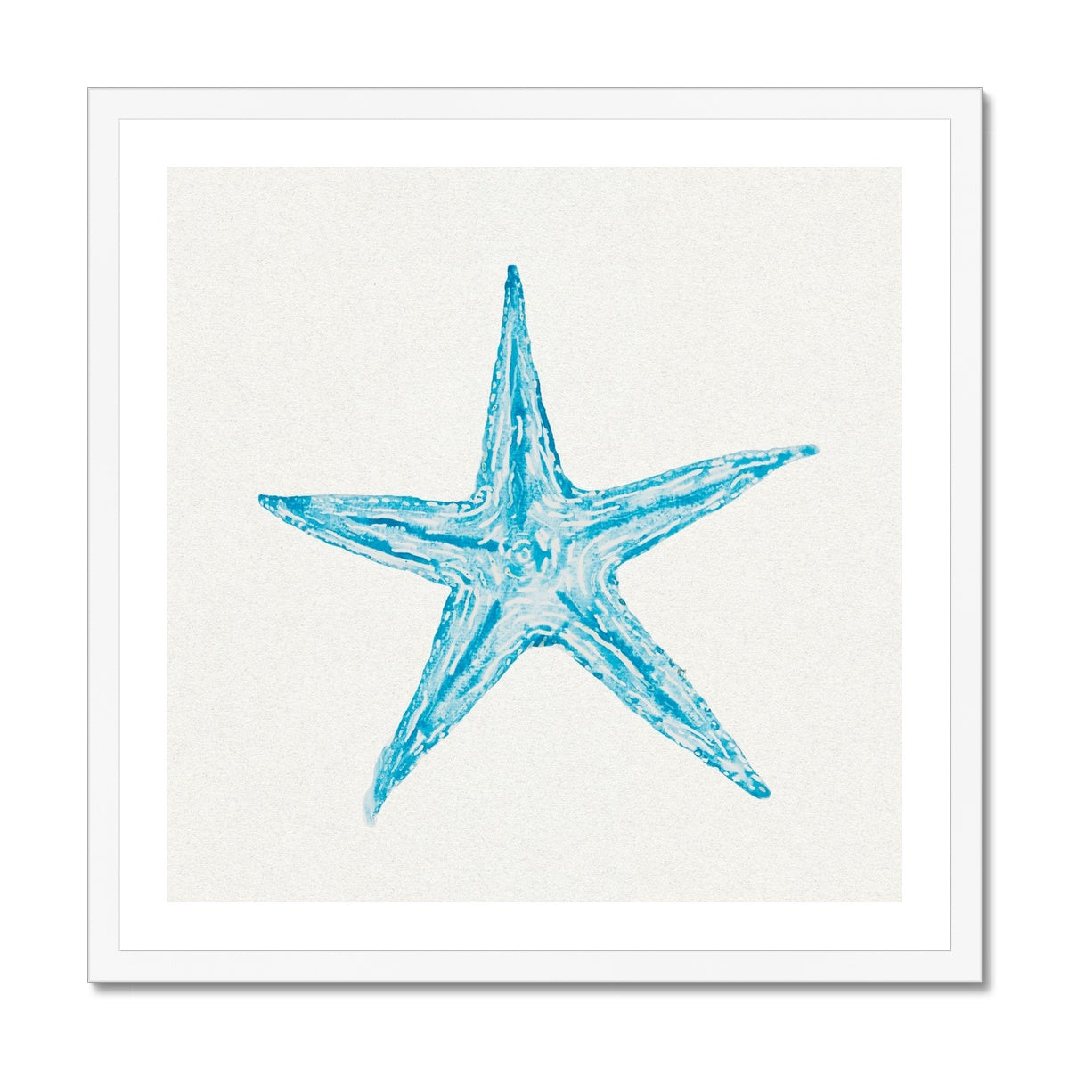 Aqua Watercolour Starfish Painting | Starfish Print Wall Art - Framed Art Print