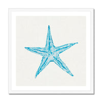 Aqua Watercolour Starfish Painting | Starfish Print Wall Art - Framed Art Print