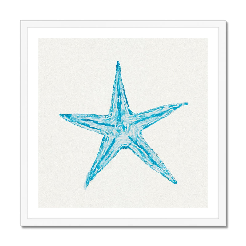 Aqua Watercolour Starfish Painting | Starfish Print Wall Art - Framed Art Print