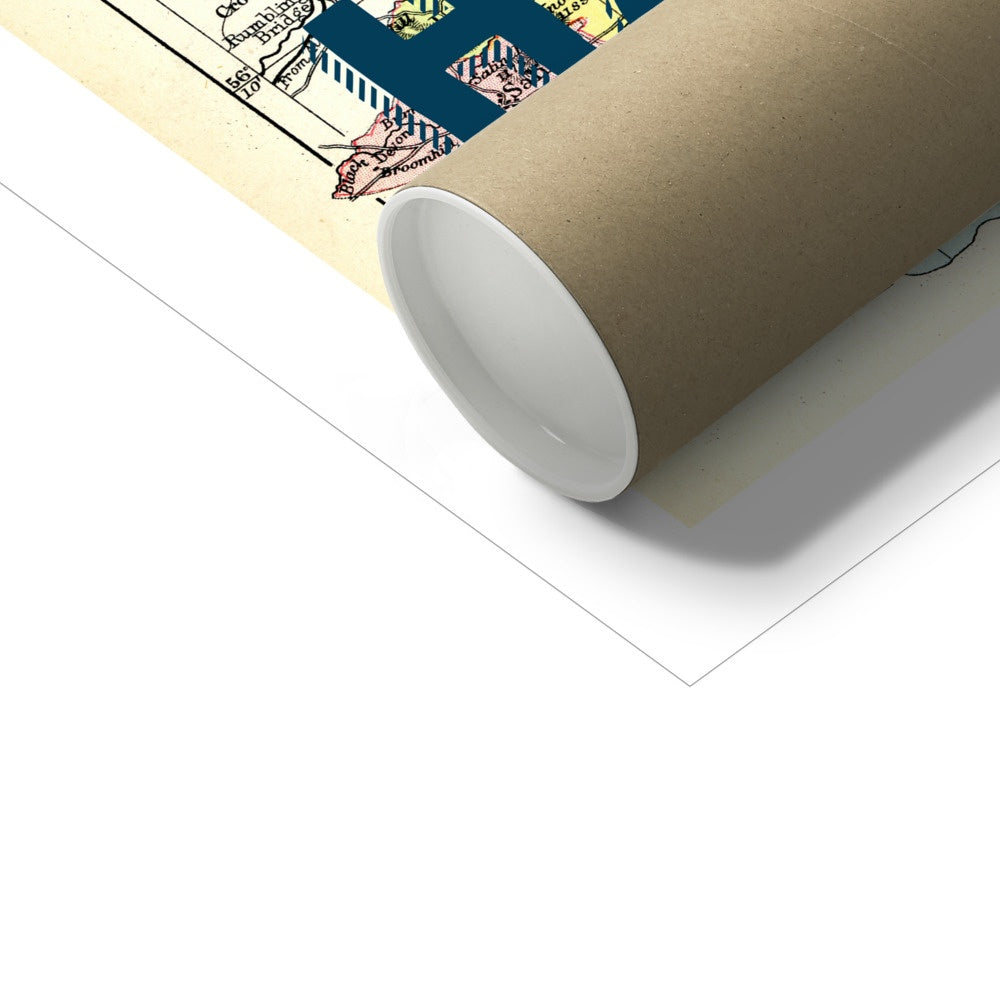 St Andrews Map is our Happy Place Quote on Vintage St Andrews Map Print - Unframed