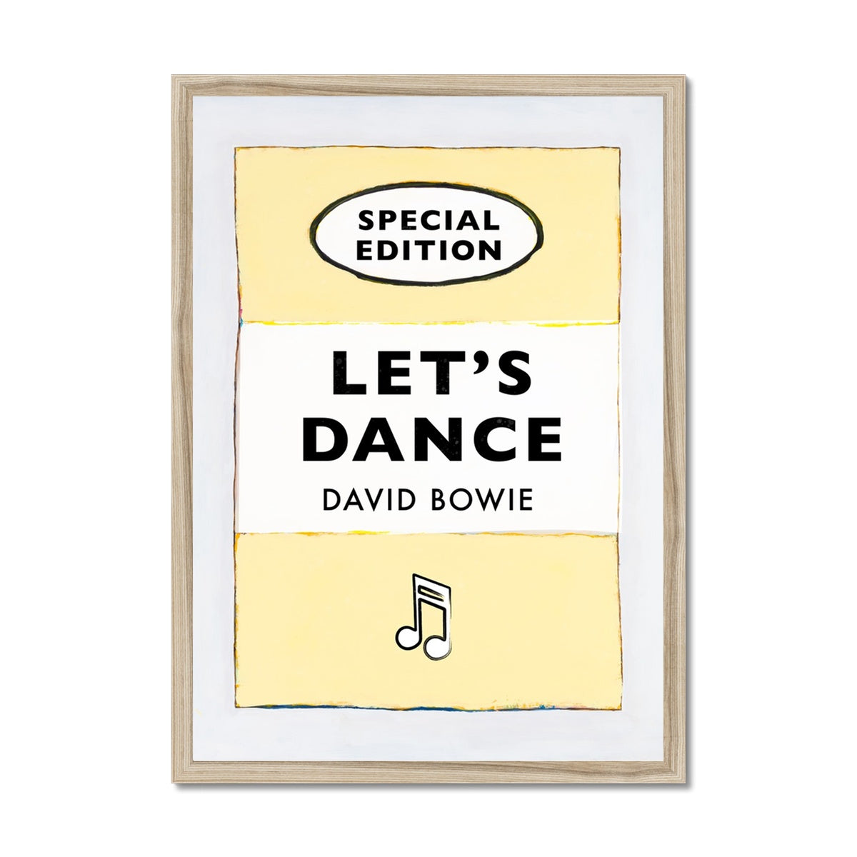 Let's Dance (Yellow) Lyric  on  Vintage Style Book Cover Print - Framed