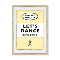Let's Dance (Yellow) Lyric  on  Vintage Style Book Cover Print - Framed