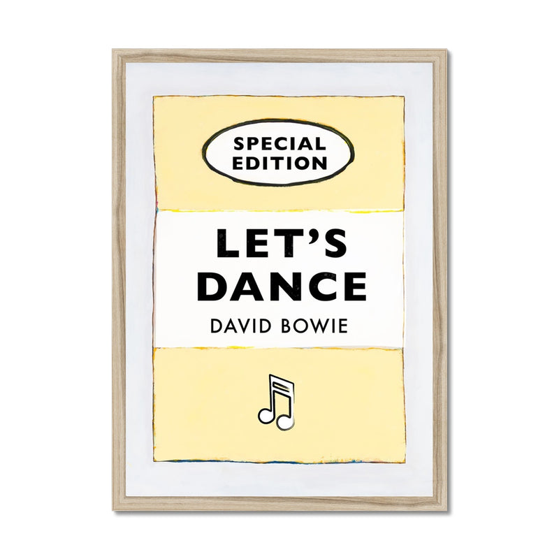 Let's Dance (Yellow) Lyric  on  Vintage Style Book Cover Print - Framed