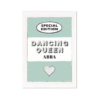 Dancing Queen Quote on  Vintage Style Book Cover Print in Green  - Unframed