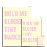 Tiny Dancer (Yellow) Song Lyric Typography Art Print - Unframed Beach House Art - Vintage bird paintings