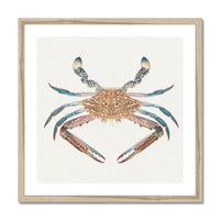 Vintage Crab Painting | Shellfish Wall Art Print - Framed
