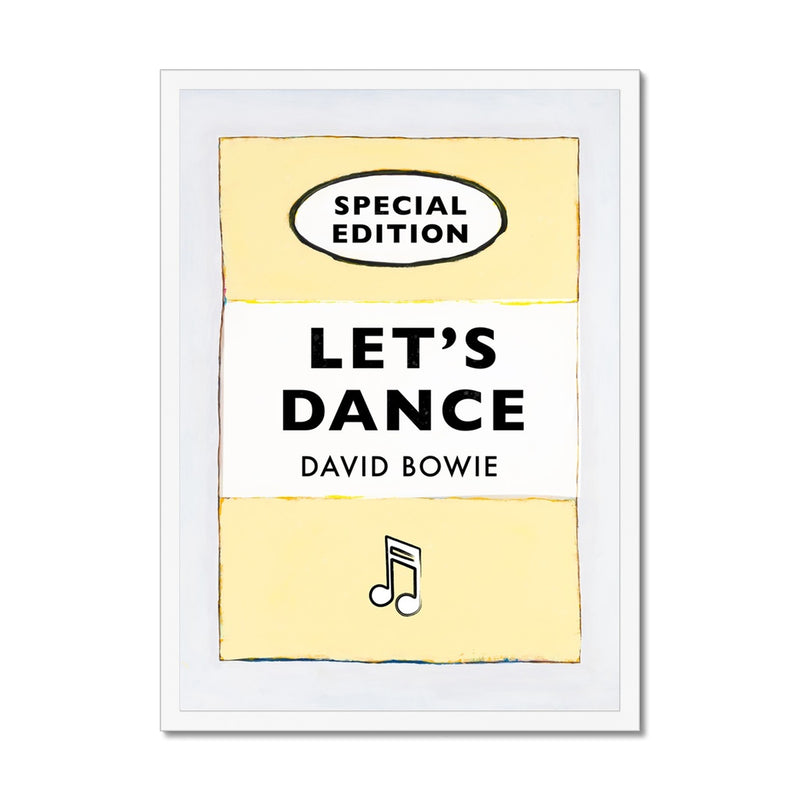 Let's Dance (Yellow) Lyric  on  Vintage Style Book Cover Print - Framed
