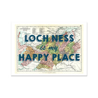 Loch Ness Map Print | My Happy Place Navy - Unframed