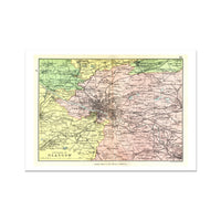 Glasgow Vintage Map Print | Map Print of Glasgow - Unframed