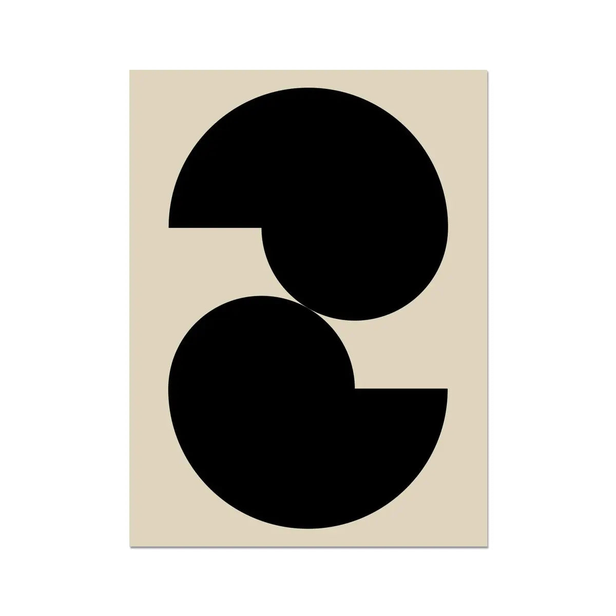 Abstract Shells No 2 - Black & Beige Abstract Wall Art - Unframed - Beach House Art