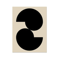 Abstract Shells No 2 - Black & Beige Abstract Wall Art - Unframed - Beach House Art