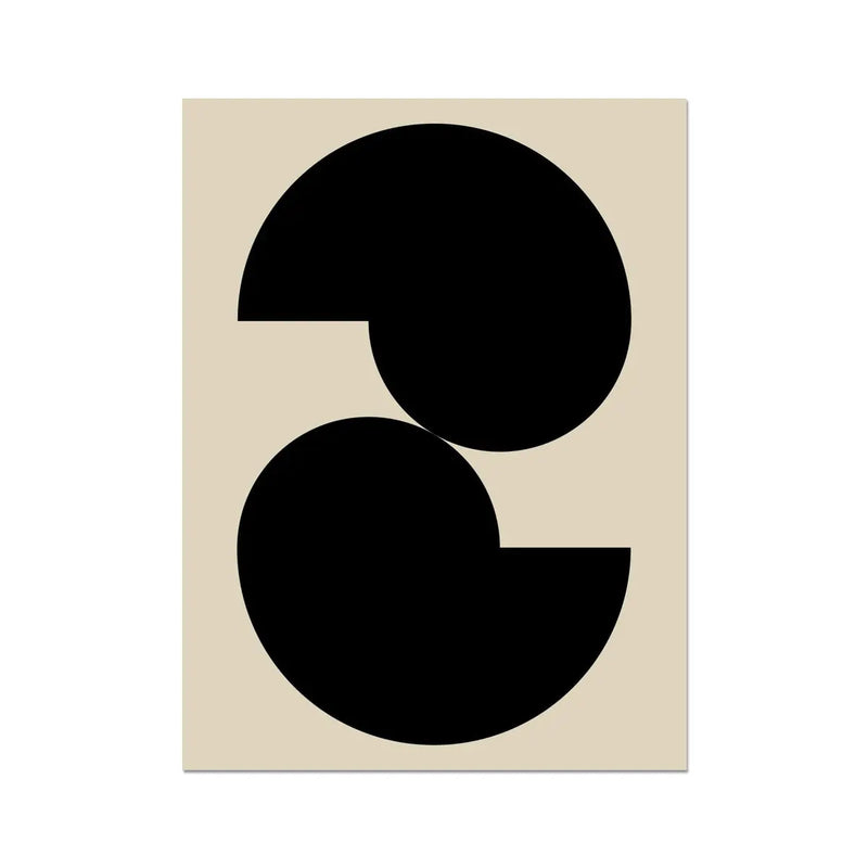 Abstract Shells No 2 - Black & Beige Abstract Wall Art - Unframed - Beach House Art