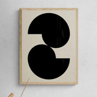 Abstract Shells No 2 - Black & Beige Abstract Wall Art - Unframed - Beach House Art