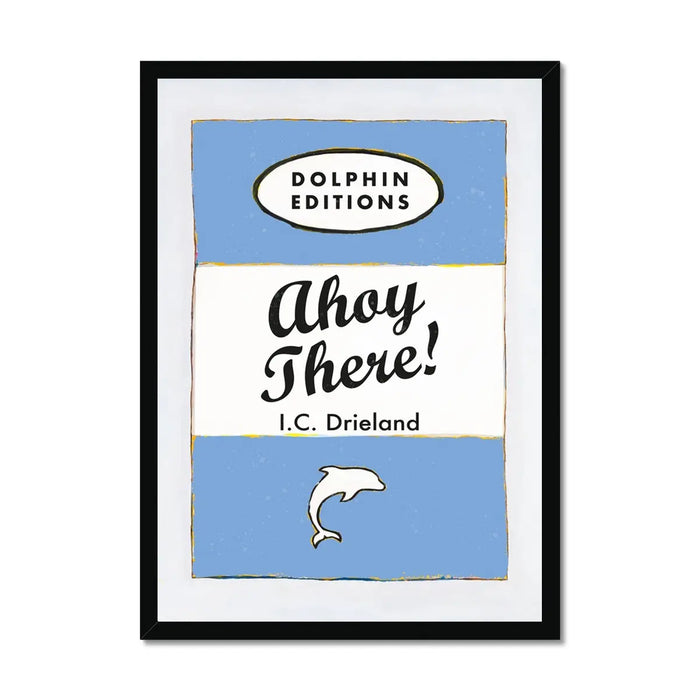 Check out this vintage book cover art print called "Ahoy There! " in Cornish Blue. It's even framed for you!