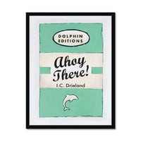 Vintage Book Art - Ahoy There! - Framed - Beach House Art