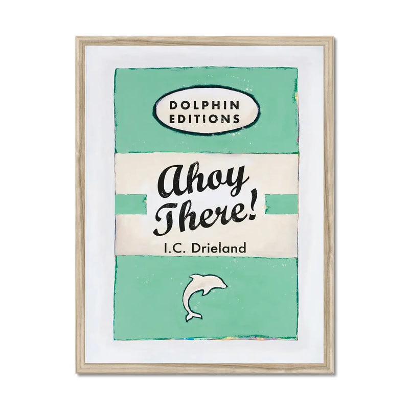 Vintage Book Art - Ahoy There! - Framed - Beach House Art