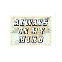 Always On My Mind (Isle of Wight Map) Vintage Map Art - Unframed - Beach House Art