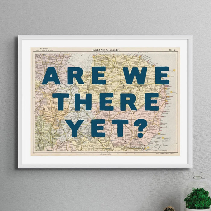 Are We There Yet? (East Anglia Map) Vintage Map Art - Framed - Beach House Art