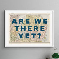 Are We There Yet? (East Anglia Map) Vintage Map Art - Framed - Beach House Art