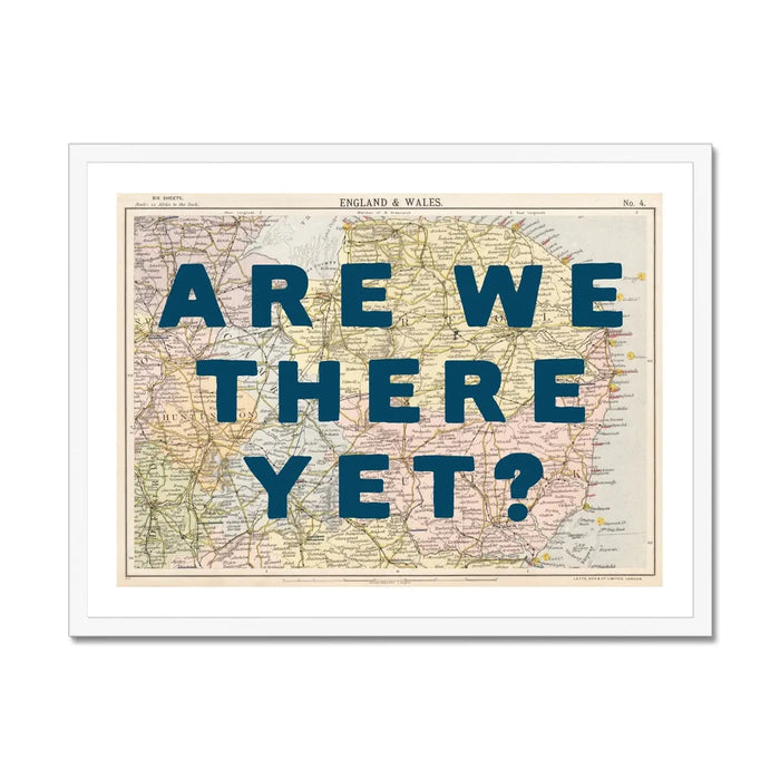 Are We There Yet? (East Anglia Map) Vintage Map Art - Framed - Beach House Art
