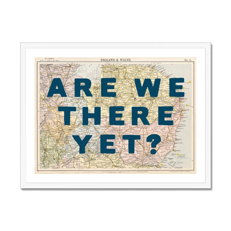 Are We There Yet? (East Anglia Map) Vintage Map Art - Framed - Beach House Art