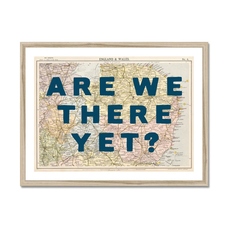 Are We There Yet? (East Anglia Map) Vintage Map Art - Framed - Beach House Art