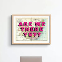 Are We There Yet? (Suffolk Map) Vintage Map Art - Unframed - Beach House Art