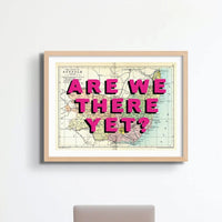 Are We There Yet? (Suffolk Map) Vintage Map Art - Framed - Beach House Art