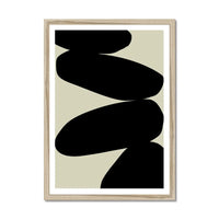 Balancing Stones Art Print | Monochrome Scandi Wall Art | Solid Shape Art Print - Framed Wall Art