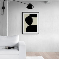 Balancing Stones No 3 (Abstract Wall Art) in black from in modern living room - Beach House Art